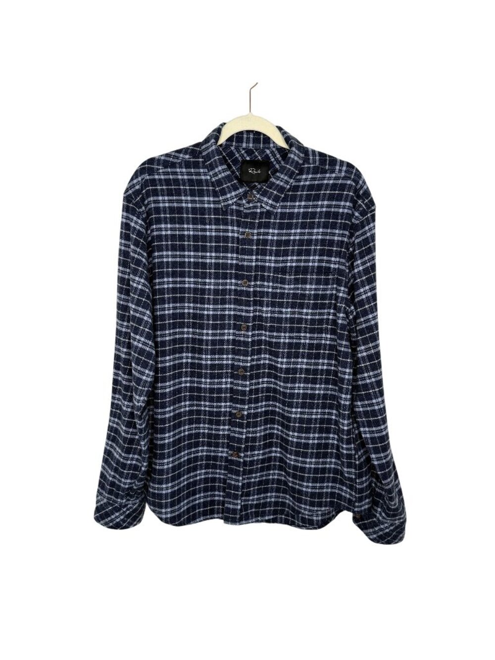Rails Forrest Heather Blue/Sky Plaid Button-Up Shirt, L